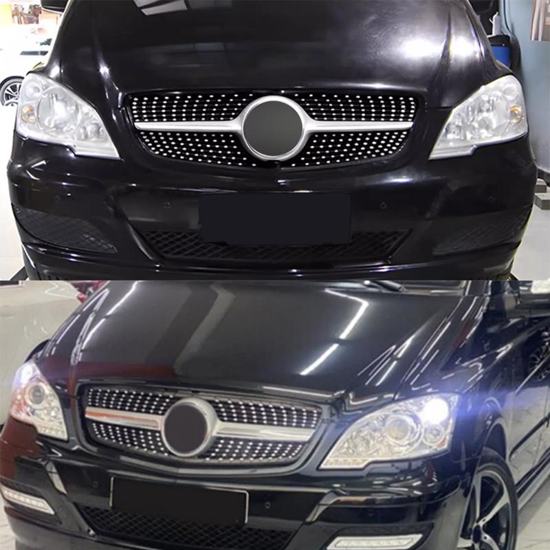 Diamond Style Front Inlet Grille Radiator Grill Upgrade For Mercedes-Benz W639 Viano/Vito 2011 2012 2013 2014 Middle Mesh Tuning