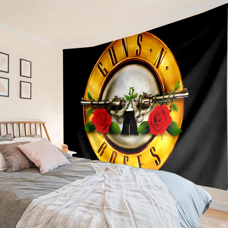 Gun Music Band Printed Tapestry, Unique Design Tapestry, Wall Decor for Bedroom,Livingroom, Playroom,Heartwarming Fan Holiday Gifts