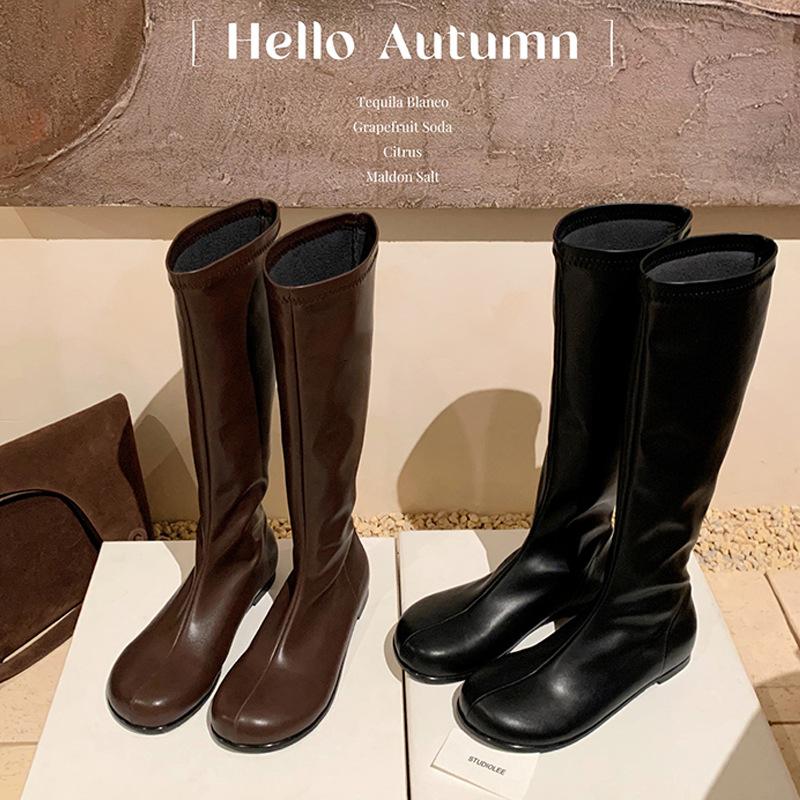 New Spot Small Boots 2025 Autumn and Winter New Thin Internet Celebrity Inner Height Increase Long Tube Knight Boots But