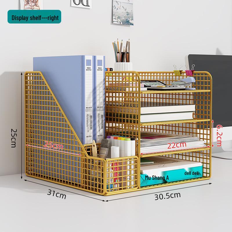 Multilayer Desktop Organizer: File Storage Rack & Office Supplies Set