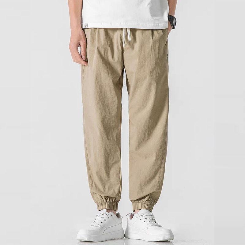 Summer Tied Feet Nine-point Pants Boys Thin Straight Casual Trousers Trendy Brand Loose and Versatile Trousers