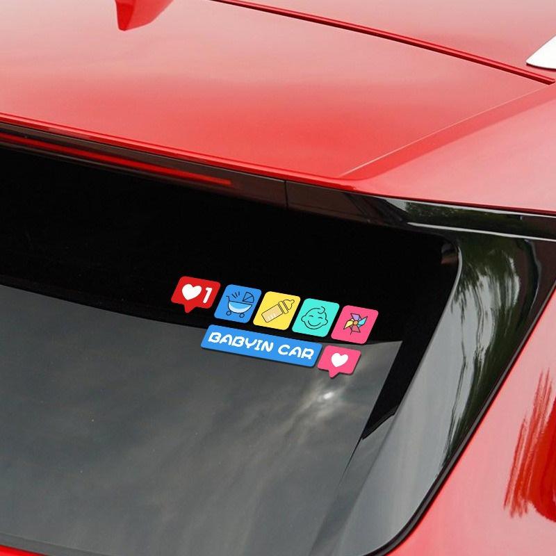 Baby In Car On Board Cartoon Car Stickers Vehicles Cute Lovely Like Reflective Decoration For Windshield Window Bumper Trunk