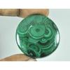 34X34X5MM Natural Green Malachite Round Shape Cabochon Loose Gemstone 84Cts. G-261