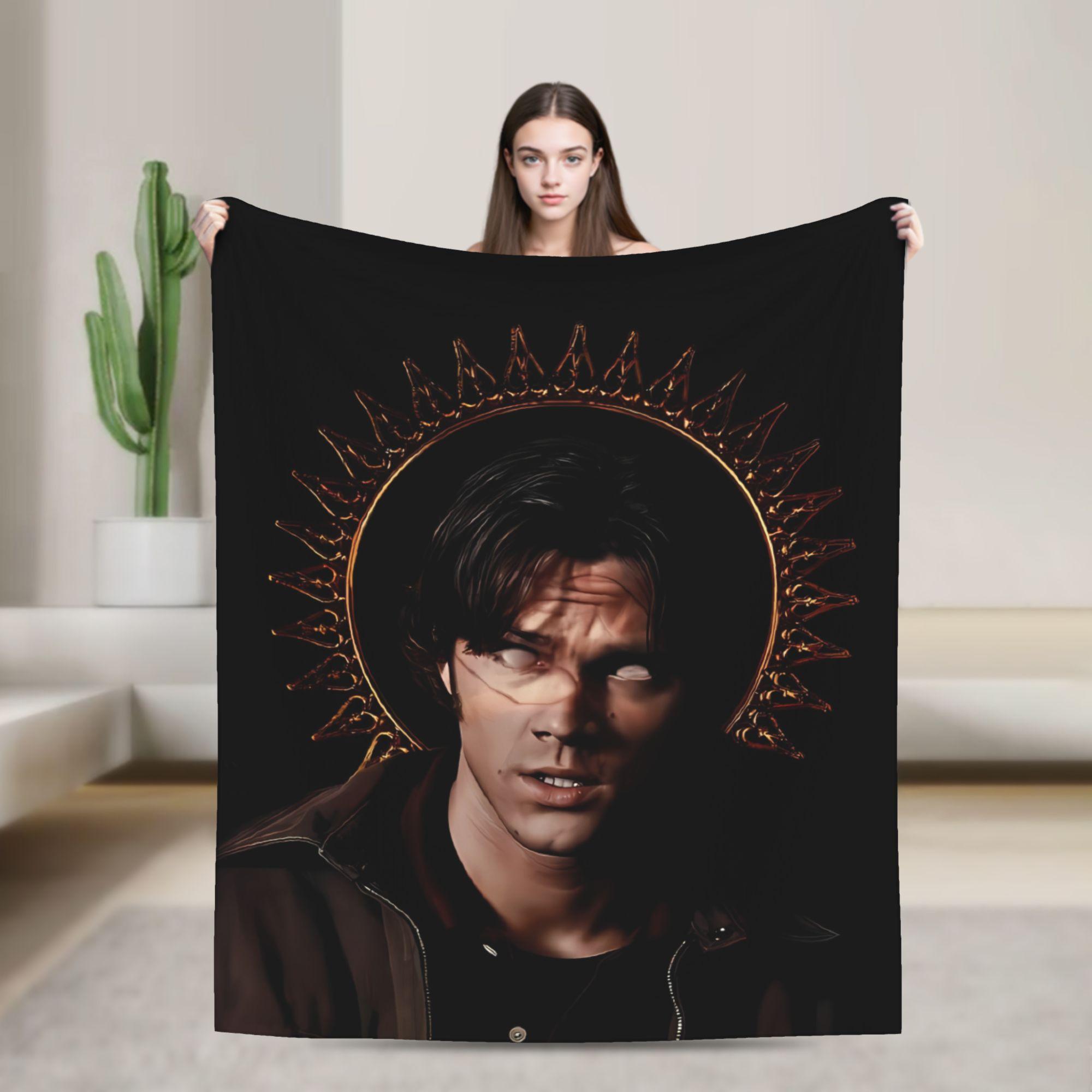 Soft Warm Blanket Students Travel Sam Winchester Supernatural Throw Blanket  Flannel Bedspread For Home Decor Novelty Sofa Cover 130x150cm