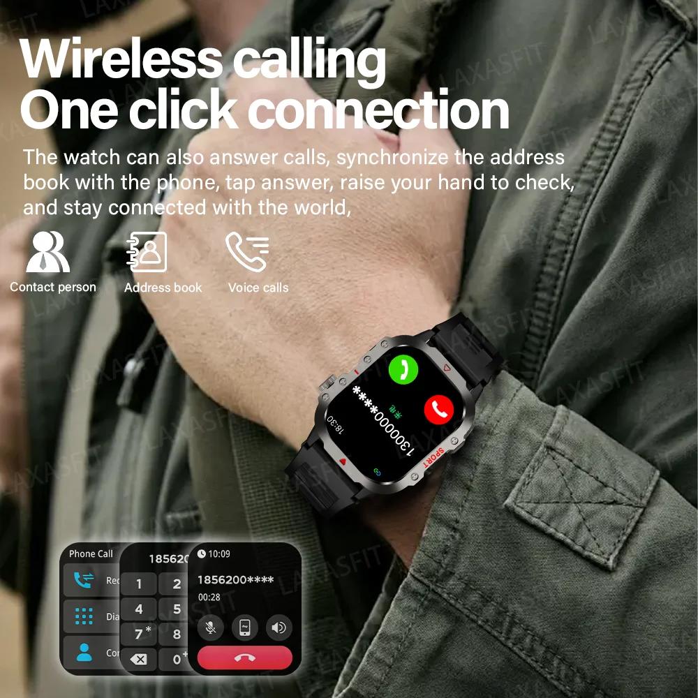 GPS Sport Smart Watch Waterproof Call Military Outdoor Flashlight Smartwatch Men Women Business Watches