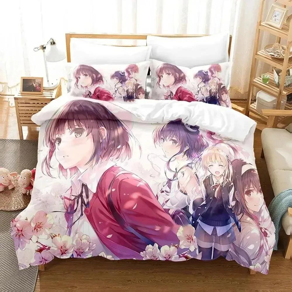 Comforter 3D Print Anime Saekano Megumi Kato Bedding Set Bed Set King Queen Twin Size Boys Girls Adults