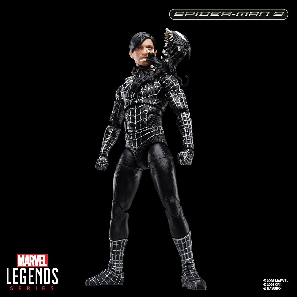Hasbro Marvel Legends Serie "Spider-Man 3" Sammler-Actionfigur 15cm mit Spider-Man Symbiote Zubehör (G0589) Authentisch