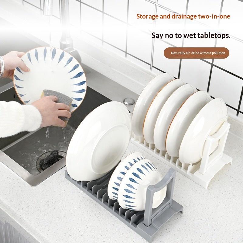 Küchen Geschirr Abtropfgestell Schnelle Entwässerung Mehrschlitz Design Wasserdicht Arbeitsplatten Organizer für Teller Schüssel Geschirr Aufbewahrung