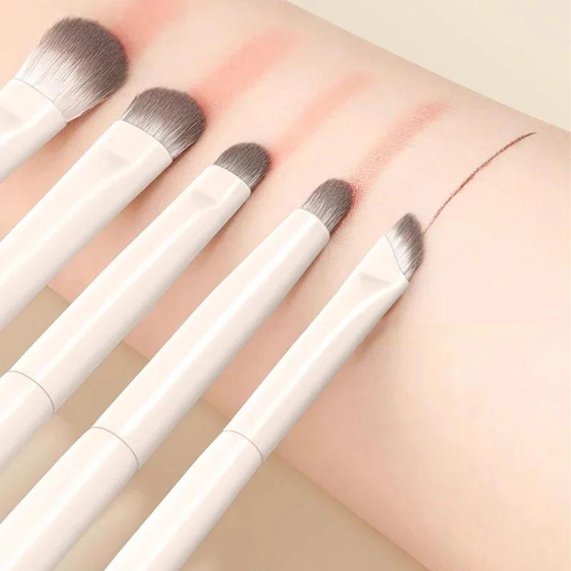 5/6/8/10 Stück Natur Augen Make-up Pinsel Set Detail Lidschatten Pinsel Make-up Pinsel Weiß Ultraweich Lidschatten Eyeliner Make-up Werkzeug