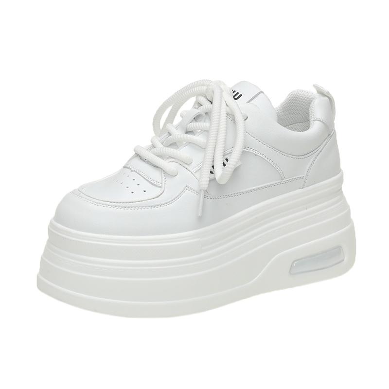 

8 см Модные женские туфли для скейтбординга Белые кроссовки на платформе Женские толстые туфли Весна Осень Кроссовки Tenis Femme 34 белый