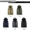 Gilet da uomo in pile Sherpa double-face con imbottitura in velluto, per esterni, con cappuccio staccabile