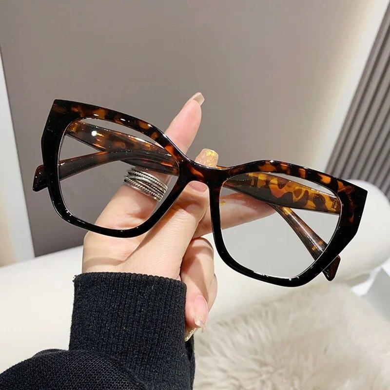 Módní Retro Kočičí Oči Rám Brýle Blokující Modré Světlo Klasické Dámské Počítačové Brýle na Ochranu Očí Leopardí Brýle Oční Optika
