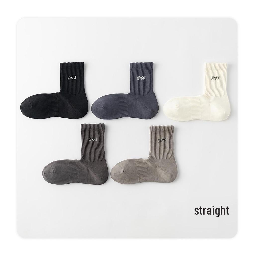 Men's Right-Angle Pure Cotton Antibacterial Sports Socks - Sweat-Absorbent, Anti-Odor, Mid-Calf, All-Season.