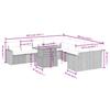 11-teiliges Gartensofa-Set mit Kissen, Beige, Poly-Rattan