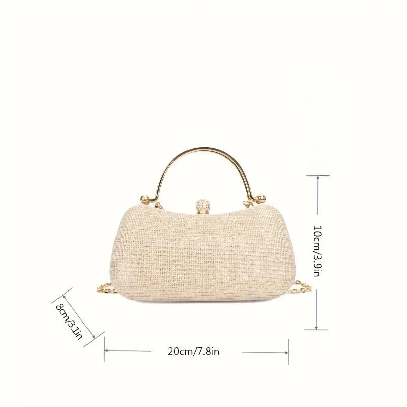 1pc New Fashion Chain Handbag Banquet Bag Shoulder Slung Small Bag Unique Handbag Gold Bag Dinner Bag Storage Bag