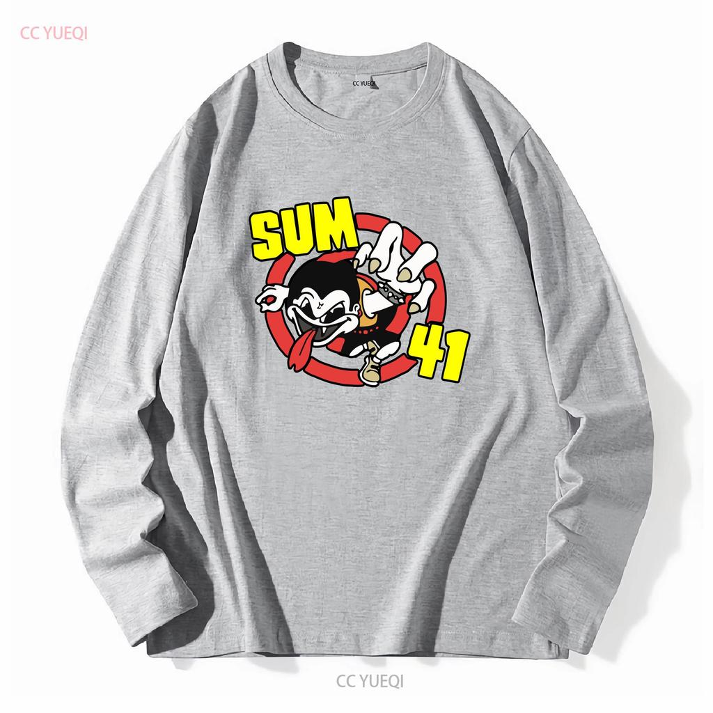 Rare SUM 41 Band Black Size S to 5XL Cotton T Shirt M1519 long or short sleeves vintage Washed fashion Versatile streetwear