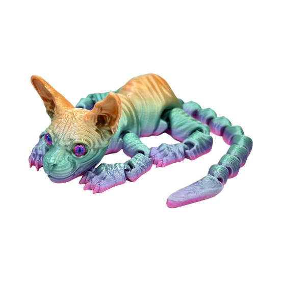 3D-печатная фигурка лысой кошки с подвижными суставами, фигурка кошки-сфинкса, шарнирная модель животного, игрушка для домашнего офиса, книжной полки, украшения для рабочего стола, орнамент