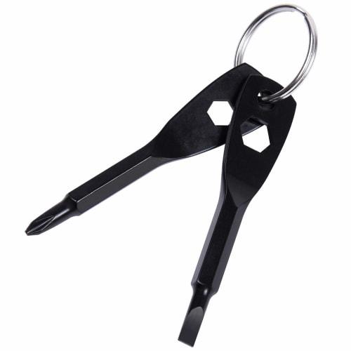 Wisdompro Screwdriver Keychain, Phillips and Flathead EDC Multi-Tool, Mini Size, Portable, Set of 2 Screwdrivers, Black