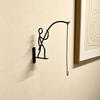 1/2Pcs Suspension Bracket Indoor Plant Hanging Rack with Go Fishing Printing Heavy-Duty Rust-Resistant Metal Wall Hook