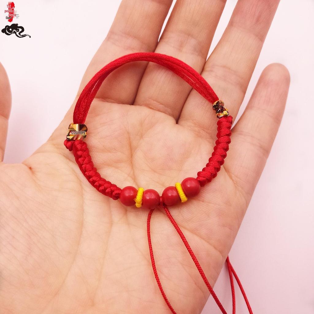 Unisex Baby Colorful Red Rope Anklet Bracelet with Gold, Silver & Jade Charms