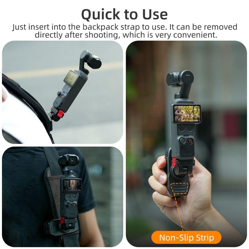 Drehbare Rucksack-Clip-Klemme Wandhalterung für DJI Osmo Pocket 4/3 Gimbal Kamera Zubehör