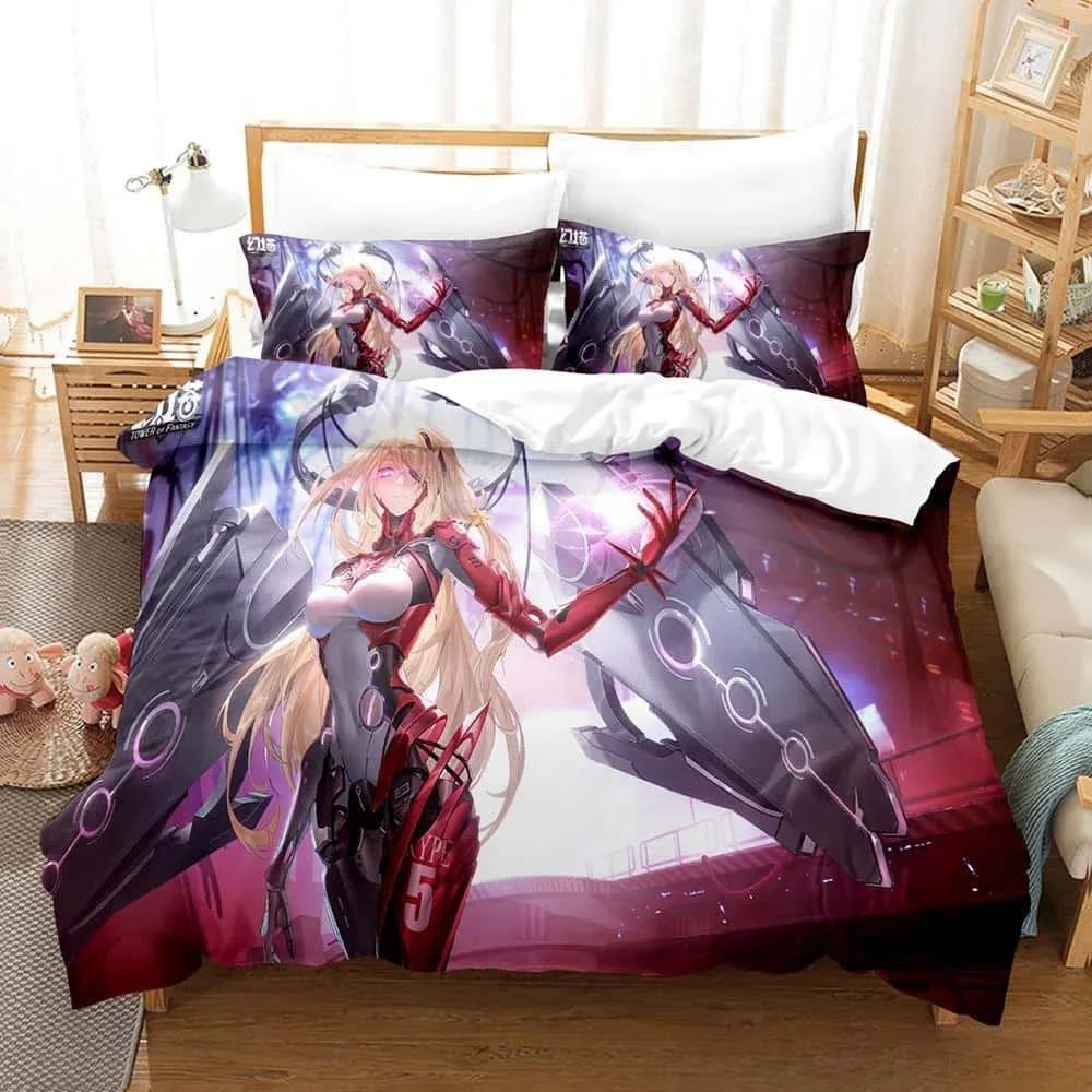 3D Printing Game Tower of Fantasy Anime Bedding Set Single Twin Full Queen King Size Bed Set Adult Kid Bedroom Duvetcover Sets