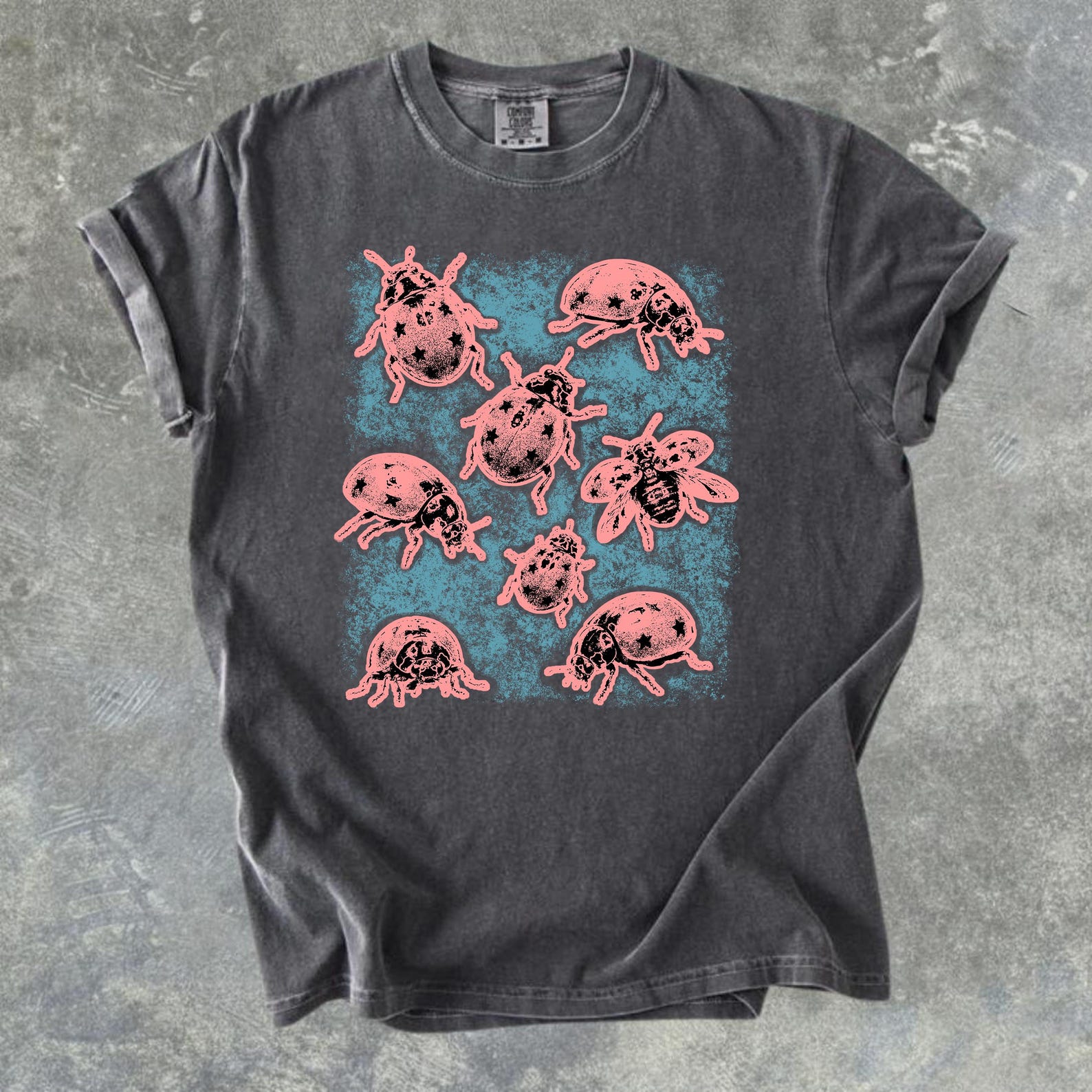 Comfort Colors Ladybug Shirt, Vintage Beetle Bug Graphic Tee, Retro Insect Apparel 3XL
