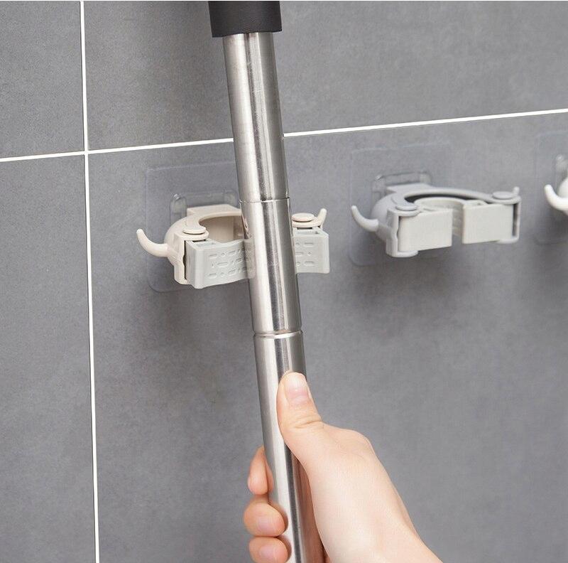 Wall Mounted Tool Holder for Mop, Broom, Rake, Solid