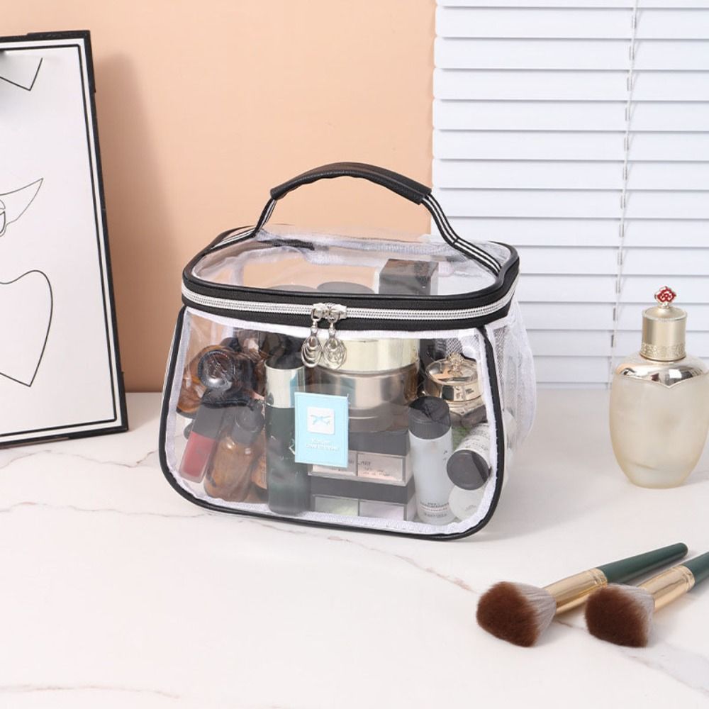 PVC Clear Makeup Bag Waterproof Toiletry Storage Organizer Portable PVC Cosmetic Bag  Shopping