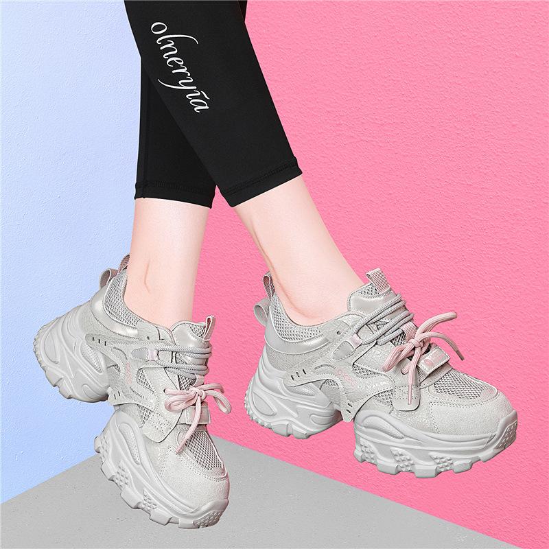 Shoes Autumn and winter thick soles increase height Small versatile and comfortable sports and leisure dad women's shoes
