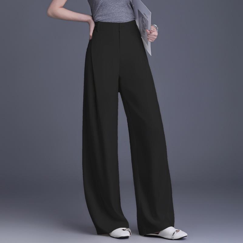 Women's 2026 High-Waisted Wide-Leg Lyocell Pants - Fashionable Loose-Fit Trousers with Elegant Drape