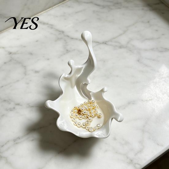 Burr-free Jewelry Organizer 3D Printed Tray, Water Splash Design Tray for Rings, Earrings, Necklaces, Pearlescent Storage Box