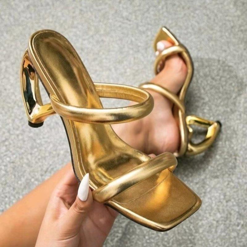Fashion Fashion Women Shoes Summer New Style Square Heels Comfor Versatile Women's Sandals Simple Women Slippersanti Slip Heels Sandals