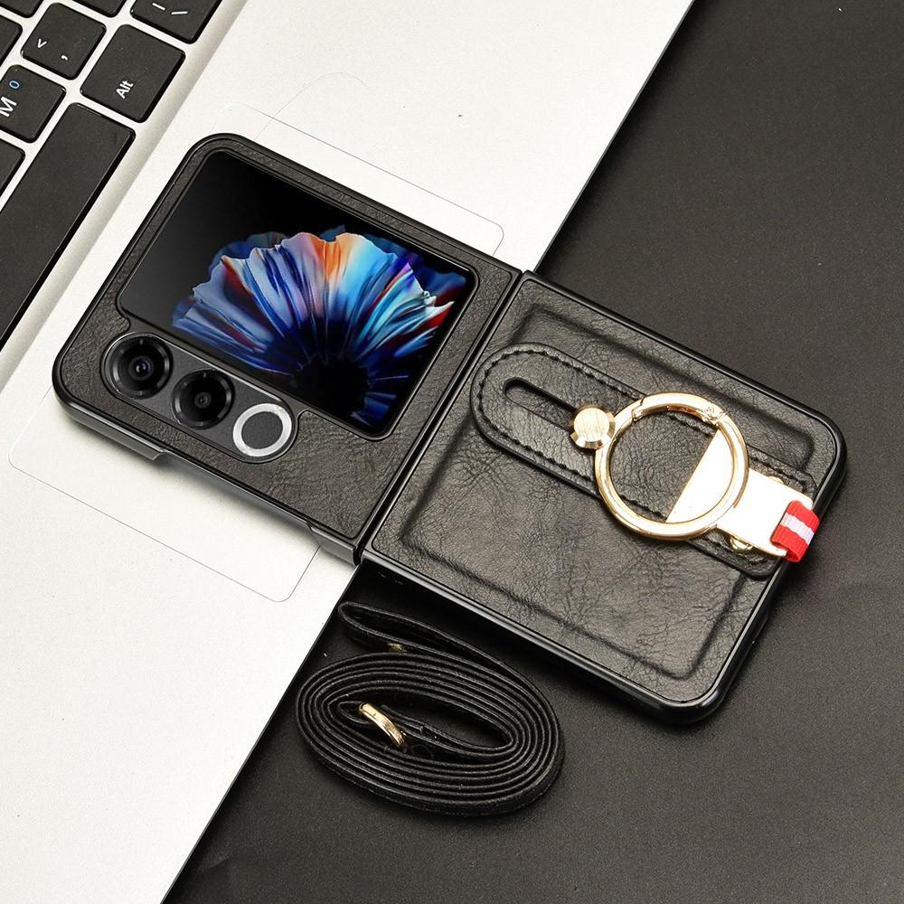 For ZTE Nubia Flip2 5G A404ZT Case Wristband Kickstand Leather+PC+TPU Phone Cover with Bottle Opener