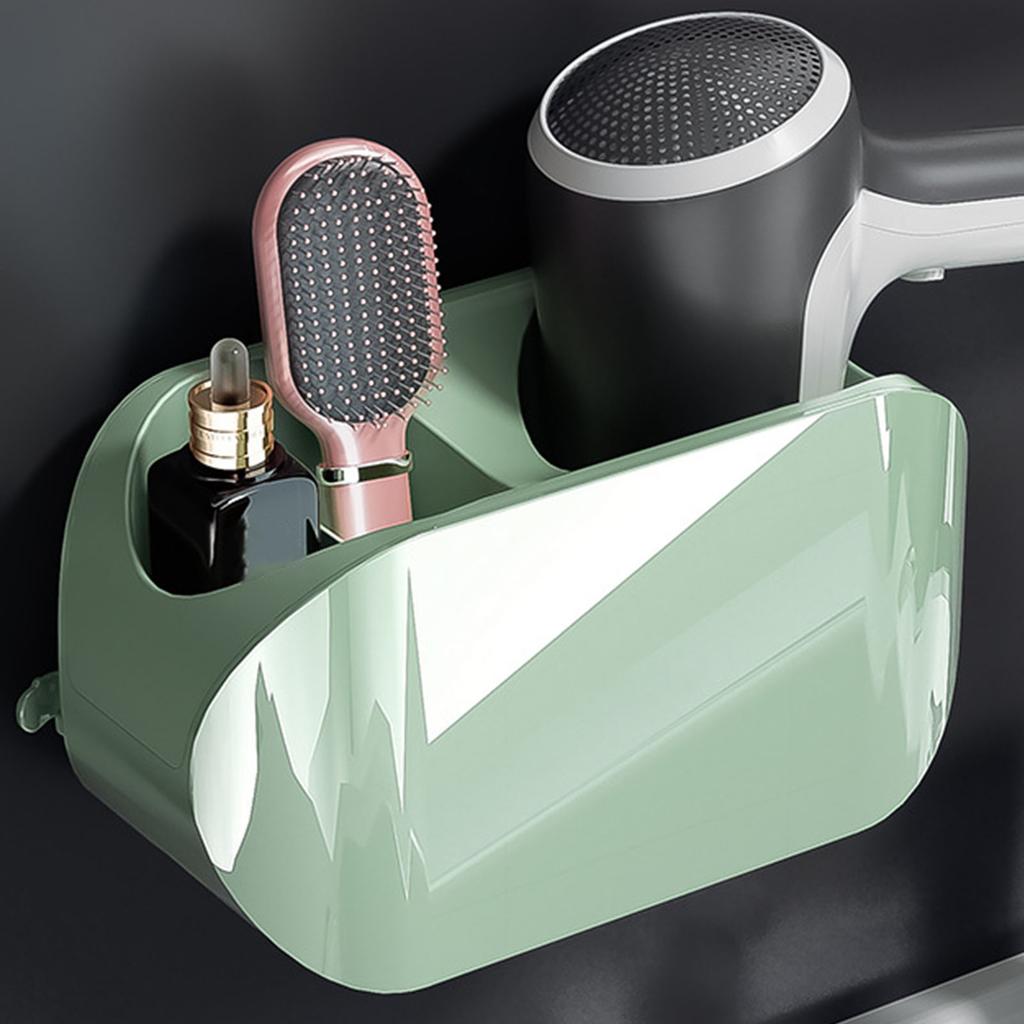 Wall Mounted Hair Dryer Holder Compartment Design Detachable Hair Dryer Hanger Storage Rack for