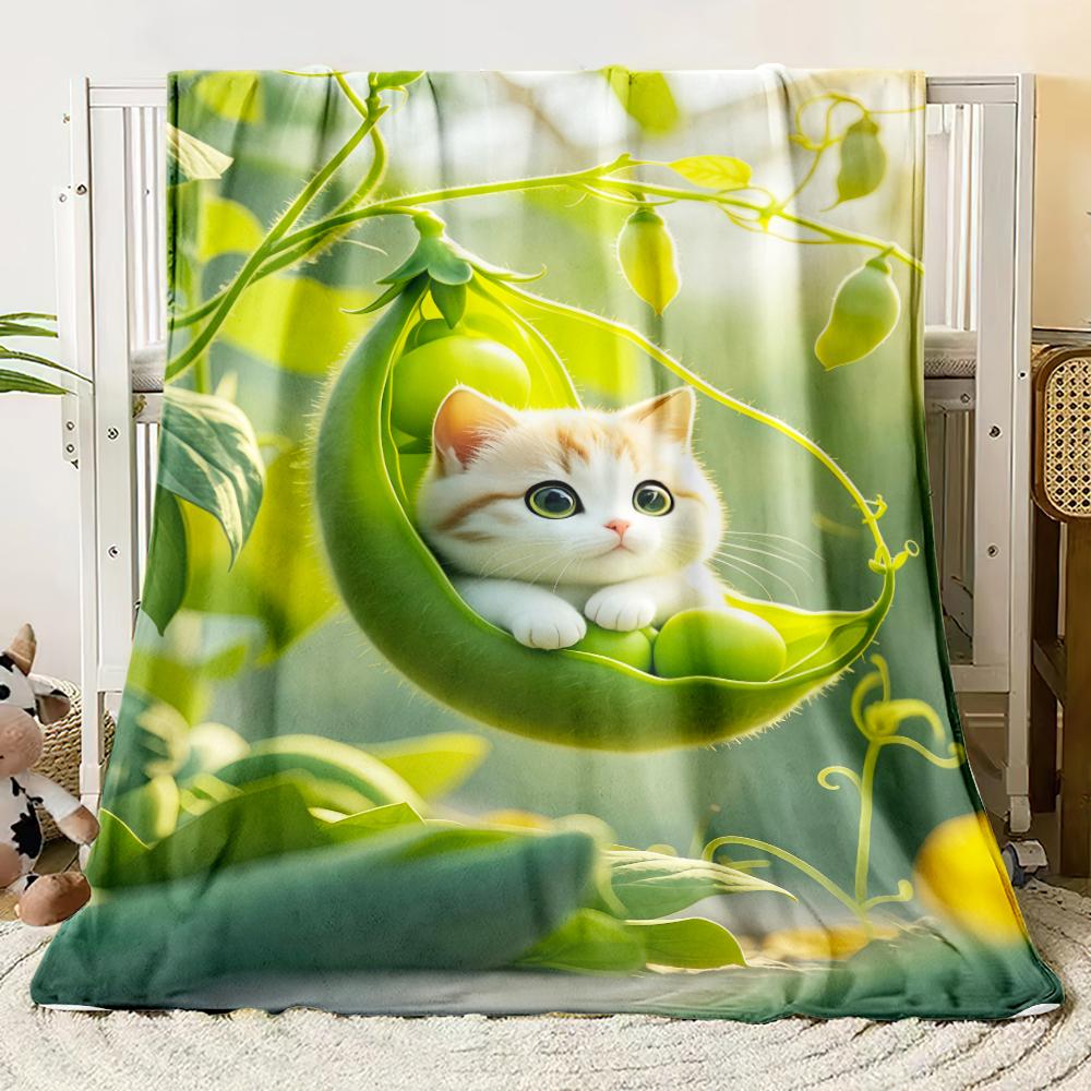 Cute Animal Theme Cats Dogs Lover Flannel Blanket Gifts Soft Warm Thin Blankets for Sofa Bed Car Camping All Season Customizable