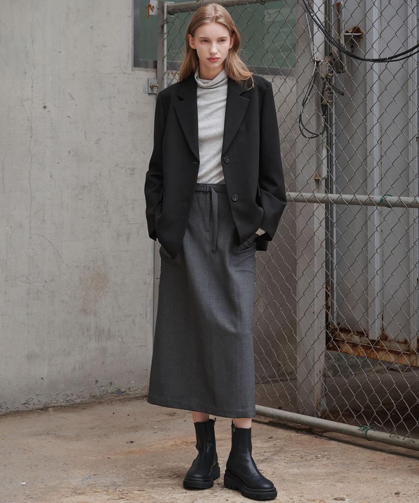 Marop 3107 Stretch H-Line Skirt (Dark Gray)