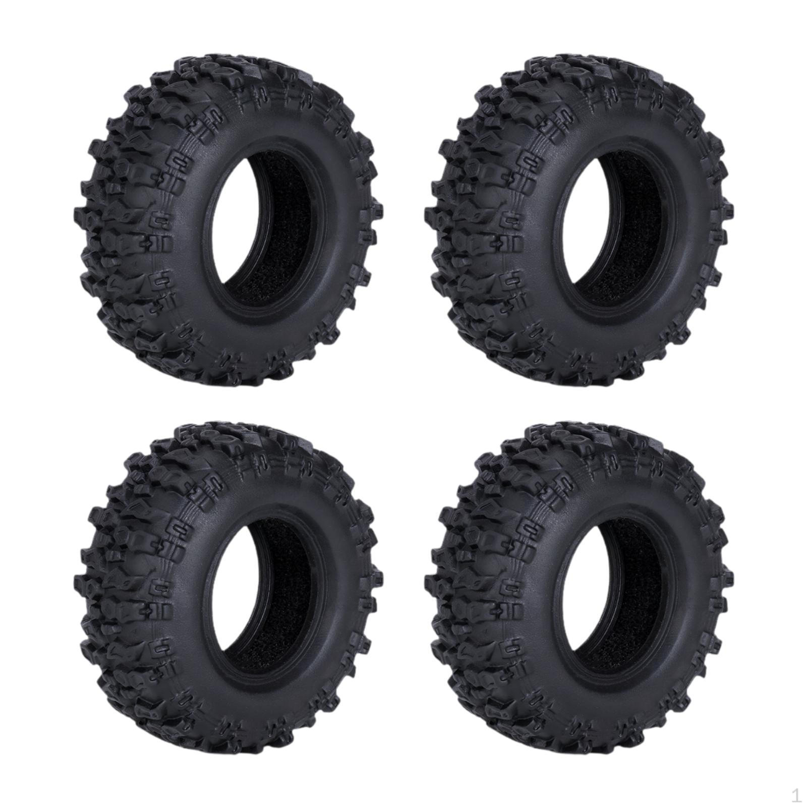 

4 Pieces 1/30 RC Car Tires Replace Parts, Rubber Tyres, 0.7 Crawler for SCX30