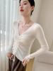 Women's Slim-Fit Cashmere Drawstring Waist V-Neck Sweater - Autumn/Winter 2025 Collection