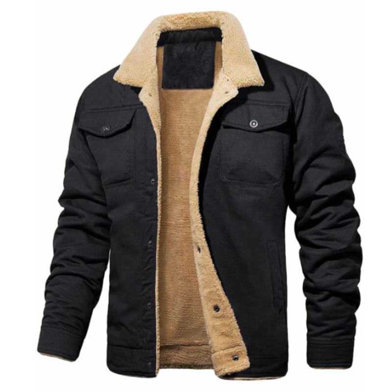 Men's Autumn and Winter Plus Velvet Jacket Cotton Workwear Casual Men's Top Coat