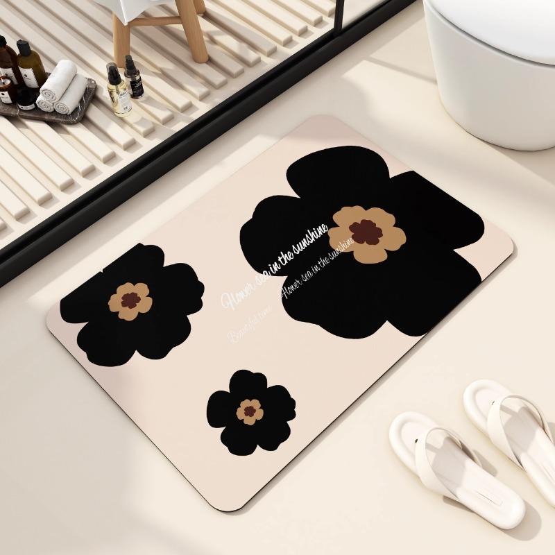 Fransk badrumsdörrmatta, absorberande matta av kiselalger, badrumshalkmatta ny tvättställsmattmatta