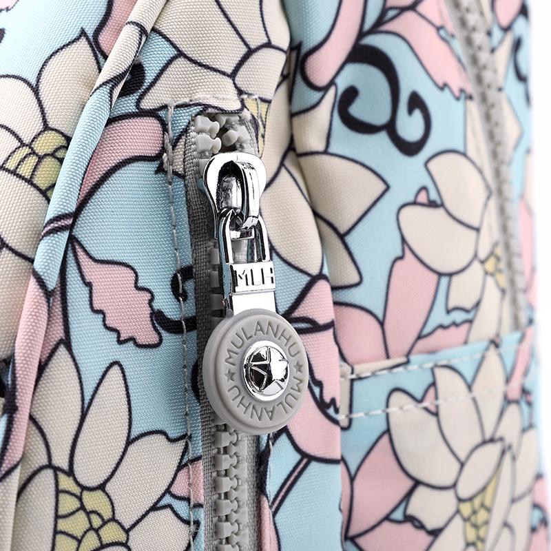 Printed Backpack Large Capacity Nylon Travel Bag Women's Backpack