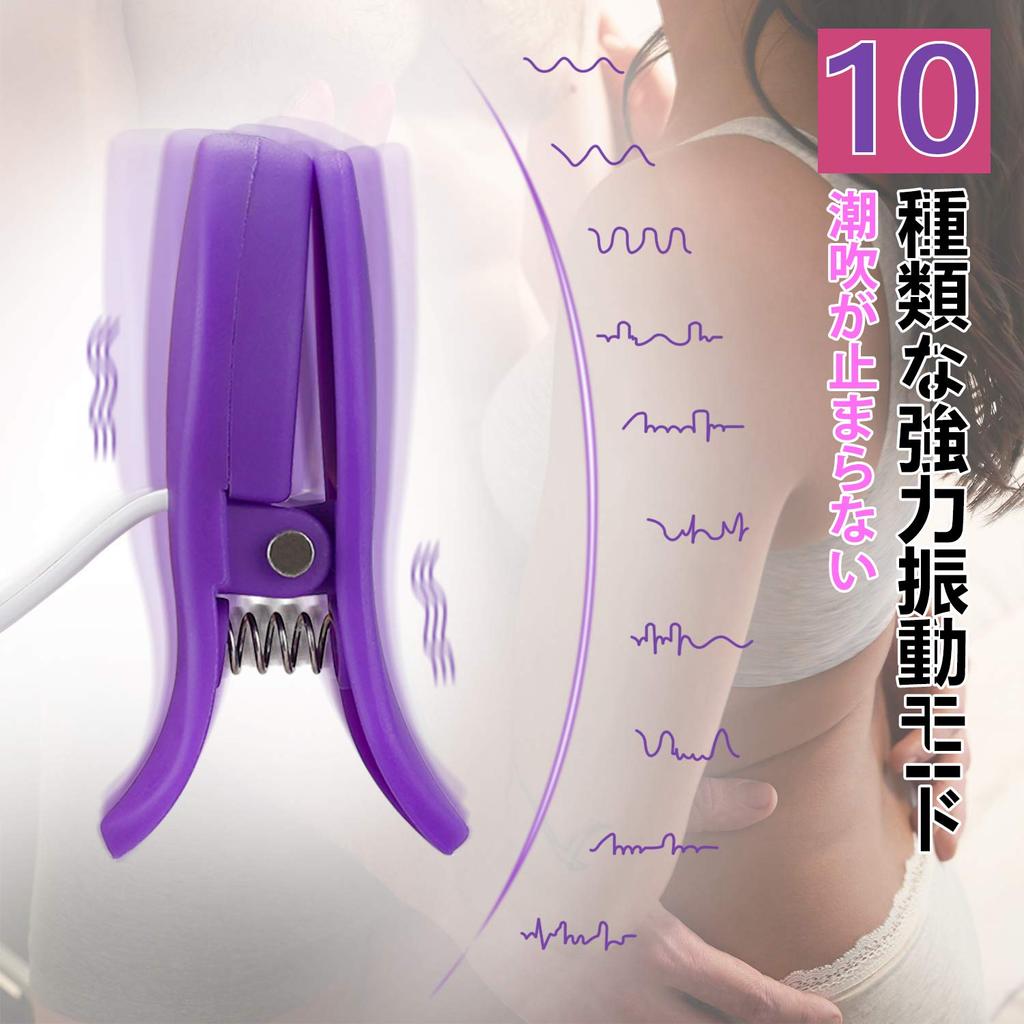AIFOX Nipple Vibrator Nipple Development 10 Nipple Rotor Nipple Torture Clamping Stimulation SM Play Training Unisex Purple [Clamping & Vibrations]