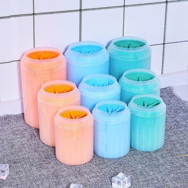 S/M/L Pet Foot Washing Cup Cat Dog Foot Cleaner Silicone Portable Dog Paw Cleaning Tools Mini Wash Brush Bucket Pet Supplies