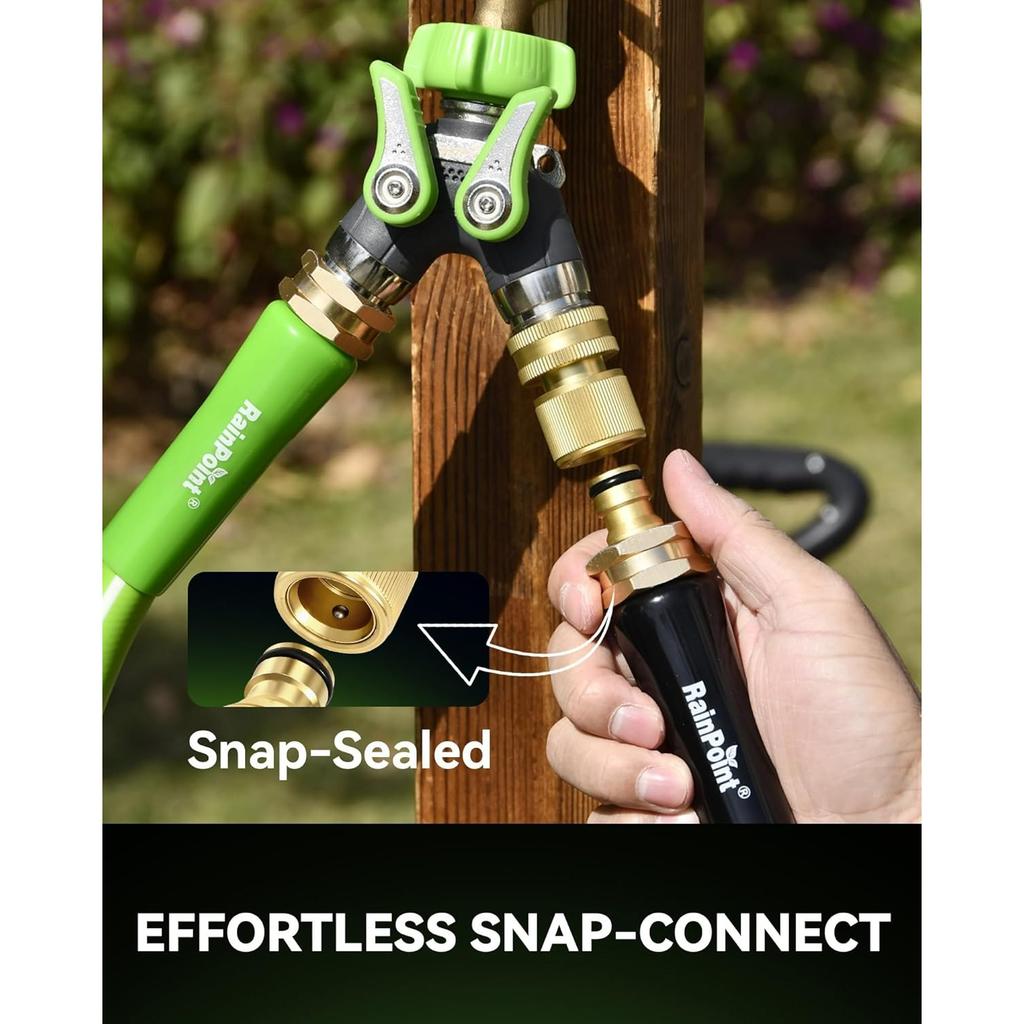 Quick Connect Hose Fittings 3/4" GHT - Solid Brass Garden Hose Connectors, No-Leak Design & Universal Fit for Instant Connection (2 Sets)