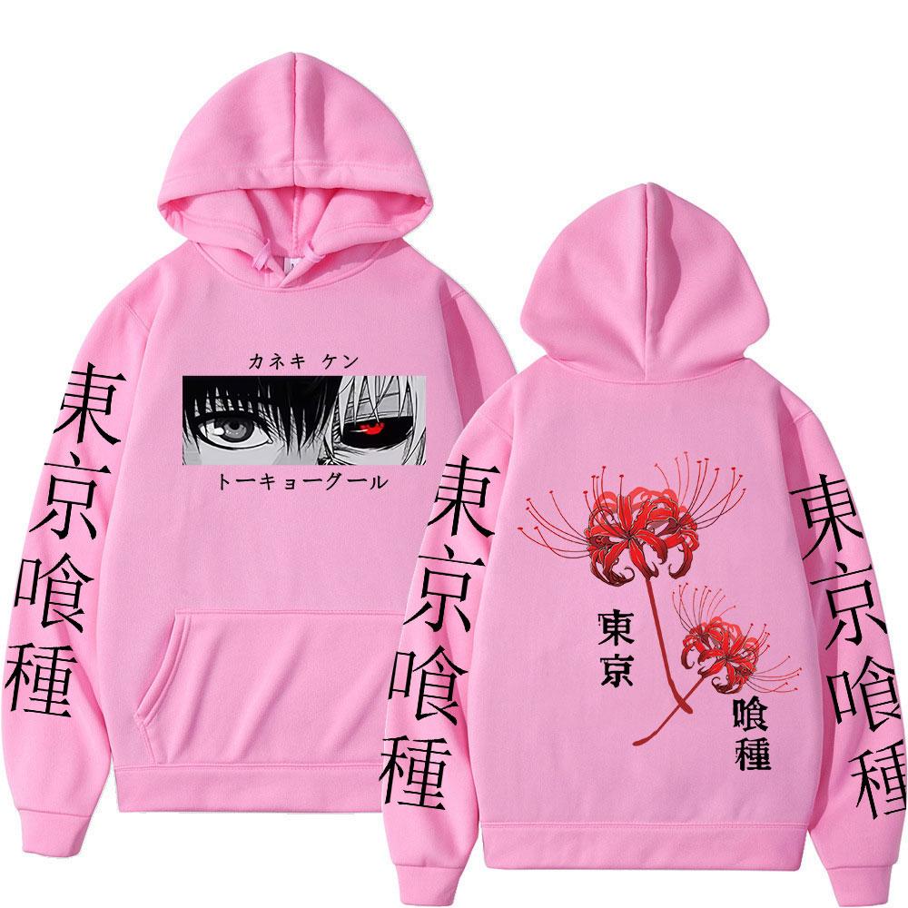 Anime Tokyo Ghoul Spider Lily Hoodies Manga Cool Ken Kaneki Eyes Men Women Sweatshirts Fashion Harajuku Long Sleeve Pullovers