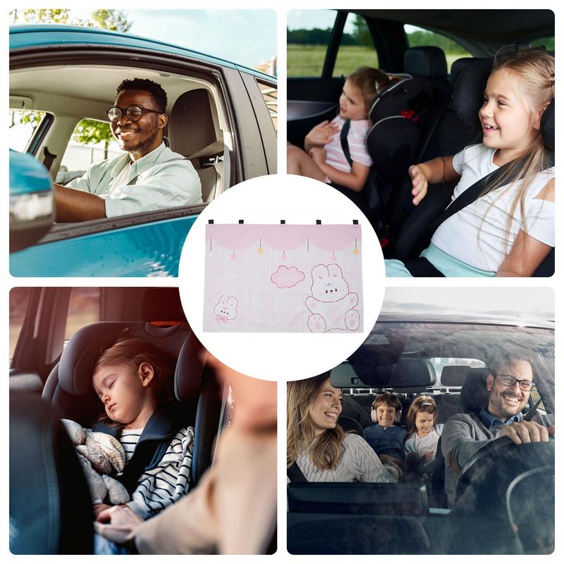 Car Side Window Sun Shade Adorable Cartoon Window Sunshades Privacy Curtains Magnet Reinforcement Side Automotive Window