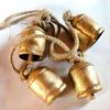 Retro Style Copper Cow Bell Hanging Lanyard Wind Chimes Handmade Shabby Country Vintage Brass Cow Bells Ornament
