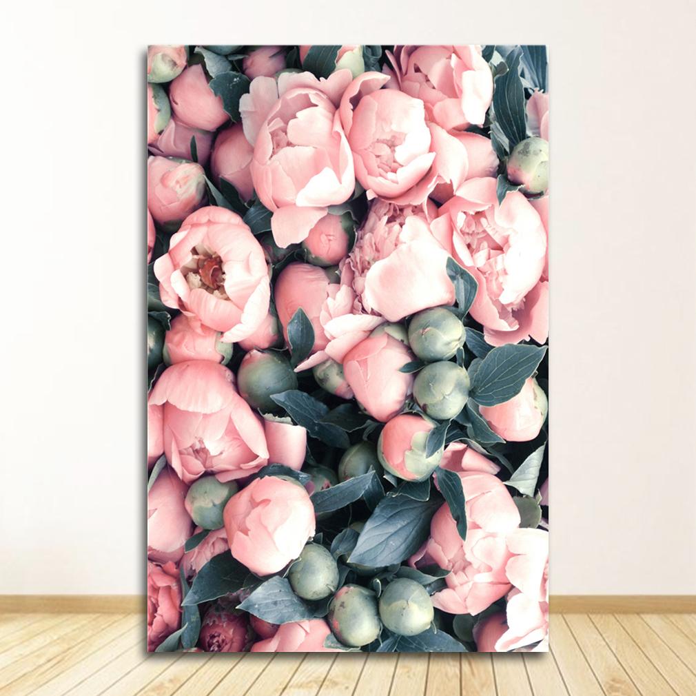 Malba na plátně Nordic Decor Elegantní Pivoňka Květinová fráze Plakát a tisk Nástěnný obraz do obývacího pokoje Domácí dekorace