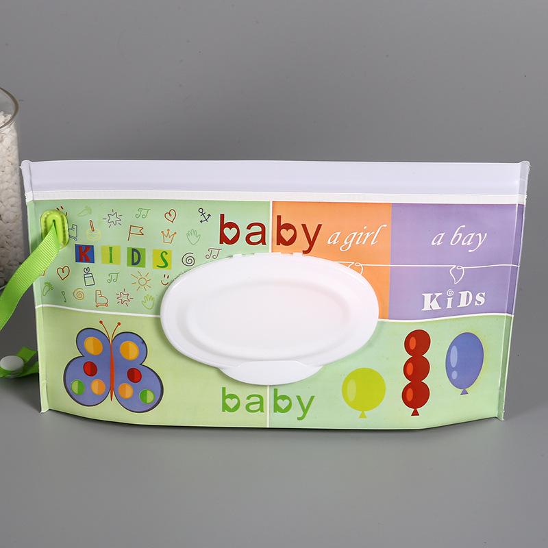 1Pc Portable Baby Wet Wipes Bag Flip Cover Tissue Box Refillable Wet Wipe Dispenser Carrying Pouch for Baby Stroller Accessories